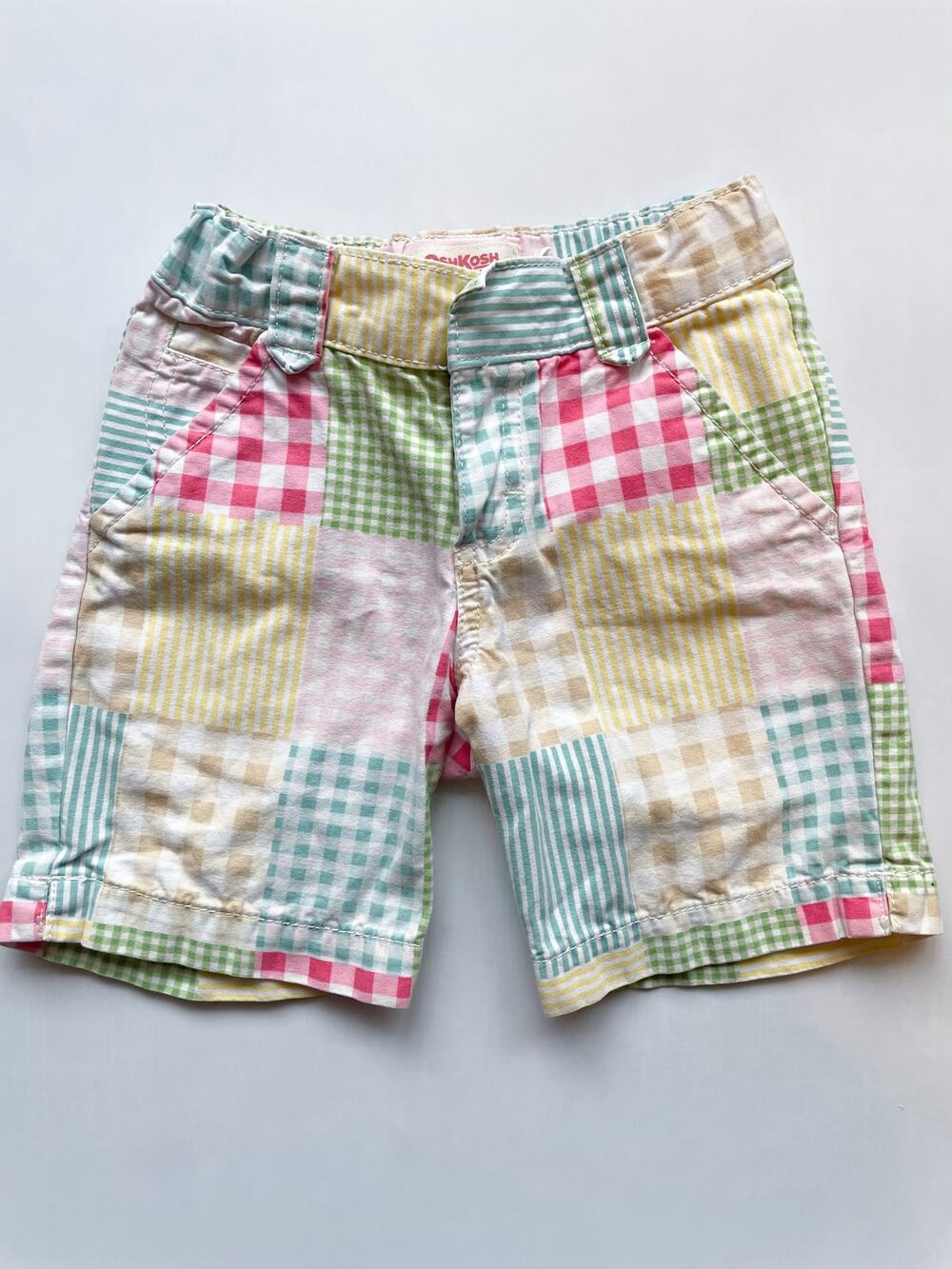 Toddler Girl's OshKosh Colorful Patchwork Cotton Shorts Size 4 - Picture 1 of 6